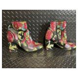 Marc Fisher & Gianni Bini Boots - Floral Tapestry & Black Suede Ankle Boots