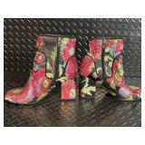 Marc Fisher & Gianni Bini Boots - Floral Tapestry & Black Suede Ankle Boots