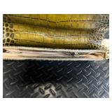 Ann Taylor Crocodile-Embossed Leather Bag & Olive-Gold Pumps, 8 1/2 M