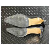 Coach Fur-Trim Leather Boots with Buckle Strap - Black, High Heel