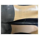 Coach Fur-Trim Leather Boots with Buckle Strap - Black, High Heel