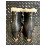 Kate Spade New York Black Leather Shearling Boots - Size US 10M