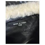 Kate Spade New York Black Leather Shearling Boots - Size US 10M