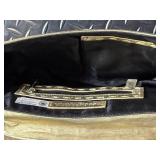 Gold Metallic Pleated Clutch & Banana Republic Pink Crossbody Chain Bag (Lot of 2)