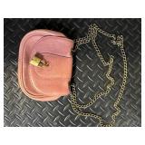 Gold Metallic Pleated Clutch & Banana Republic Pink Crossbody Chain Bag (Lot of 2)