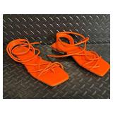 Vince Camuto VC-ALMINDA Sandals - 9M/40 Orange Leather Upper