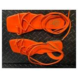 Vince Camuto VC-ALMINDA Sandals - 9M/40 Orange Leather Upper
