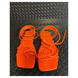 Vince Camuto VC-ALMINDA Sandals - 9M/40 Orange Leather Upper