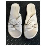 Cole Haan Grand.OS Knot Slide Sandals - Ivory Leather - Women