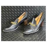 Calvin Klein Finney Leather Loafers - Black, Chain Detail, US 9.5 / EU 40