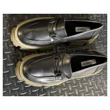 Steve Madden Trifecta Leather Loafers - Black Platform Sole - Women