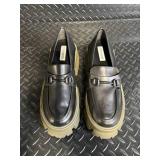 Steve Madden Trifecta Leather Loafers - Black Platform Sole - Women