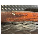 Coach Belt - Genuine Leather, Brass Hardware, Size 34, Black & Brown Two-Tone