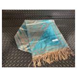 Jerusalem Cashmere Scarf - 100% Cashmere Turquoise Fringe