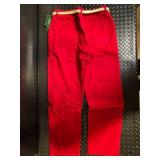 Lauren Ralph Lauren Red 100% Cotton Pants - Size 12 with Rope Belt