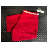 Lauren Ralph Lauren Red 100% Cotton Pants - Size 12 with Rope Belt