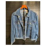Bill Blass Jeanswear Denim Jacket - Butterfly Embroidery Back - XL