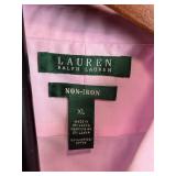 Lauren Ralph Lauren Non-Iron Pink Shirt XL - 100% Cotton Button-Down