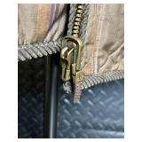 Ralph Lauren Quilted Plaid Vest - Tan Olive with Purple Stripes, Front Zipper