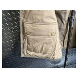 Ralph Lauren Quilted Plaid Vest - Tan Olive with Purple Stripes, Front Zipper