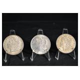 Three U.S. Silver Dollar Coins - 1921 Date