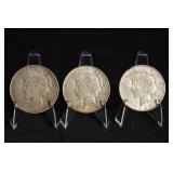 1922 And 1923 Peace Dollars Lot Of 3