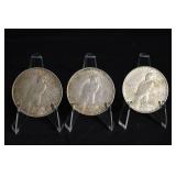 1922 And 1923 Peace Dollars Lot Of 3