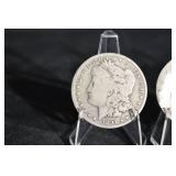 Morgan Silver Dollars - 3 Coins (1891, 1880, 1880)