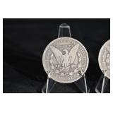 Morgan Silver Dollars - 3 Coins (1891, 1880, 1880)