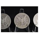 Morgan Silver Dollars - 3 Coins (1891, 1880, 1880)