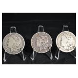 Morgan Silver Dollars - 3 Coin Set (1886, 1888, 1896)