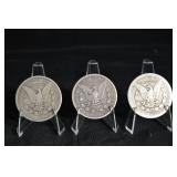 Morgan Silver Dollars - 3 Coin Set (1886, 1888, 1896)