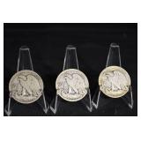 Walking Liberty Half Dollars - 3-Coin Assortment (1916-1947)