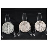 Walking Liberty Half Dollars - 3-Coin Set, USA