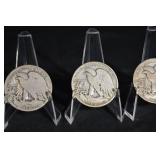 Walking Liberty Half Dollars - 3 Coins (1916-1947) US Silver