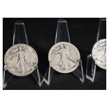 Walking Liberty Half Dollars (Lot of 3) - 1916-1947 US Silver Coins