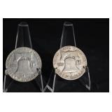 Franklin Half Dollars - 1950s Set of 3 Coins