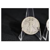 Walking Liberty Half Dollars - Vintage U.S. Silver Coins (Lot of 3)