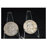 Franklin Half Dollars - 1951, 1952, 1954 (Lot of 3)