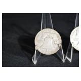 Franklin Half Dollars - 1951, 1952, 1954 (Lot of 3)