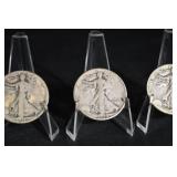 Walking Liberty Half Dollars - 3 Coins