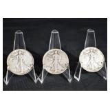 Walking Liberty Half Dollars - 1937 (Lot of 3)