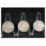 Walking Liberty Half Dollar Coins (Lot of 3)