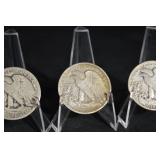 Walking Liberty Half Dollar Coins (Lot of 3)