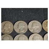 lot of 10 90% Silver Washington Quarters
