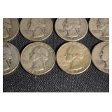 lot of 10 90% Silver Washington Quarters