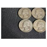 lot of 10 90% Silver Washington Quarters