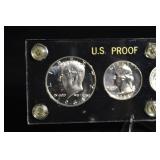 1964 U.S. Proof Set in Acrylic Display - Cent, Nickel, Dime, Quarter, Half Dollar