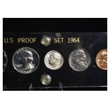 1964 U.S. Proof Set in Acrylic Display - Cent, Nickel, Dime, Quarter, Half Dollar