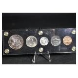 1964 U.S. Proof Set in Acrylic Display - Cent, Nickel, Dime, Quarter, Half Dollar